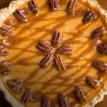 Top View of a Classic Sweet Potato Pie Topped with Pecans