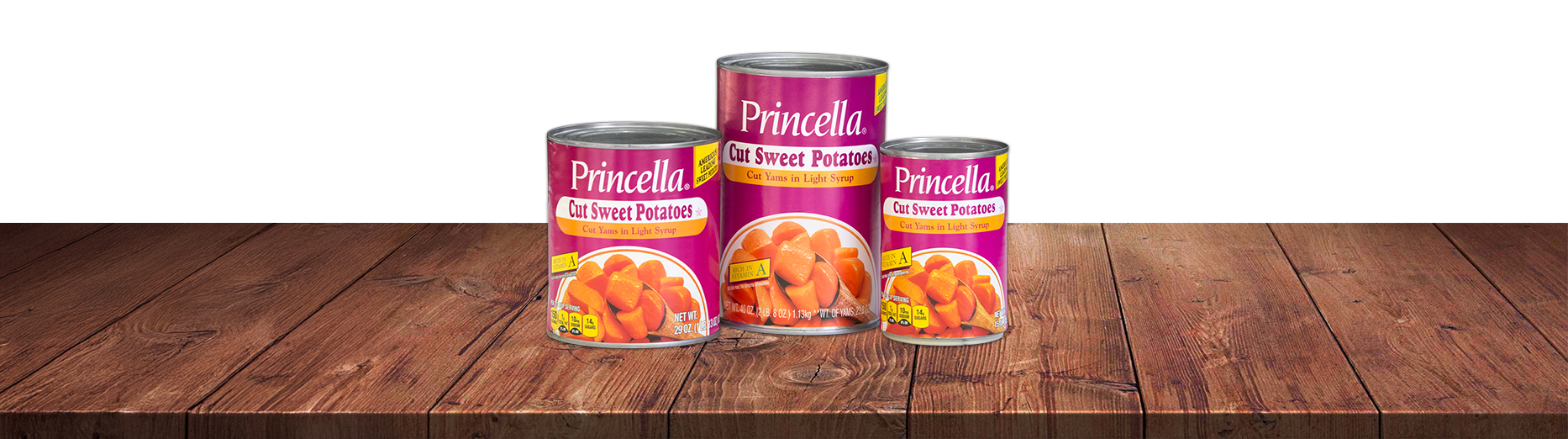 Stacked Princella Cans on Table