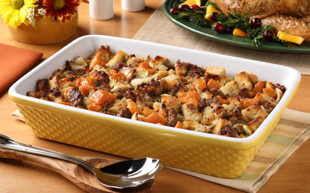 Savory Sweet Potato & Sausage Stuffing
